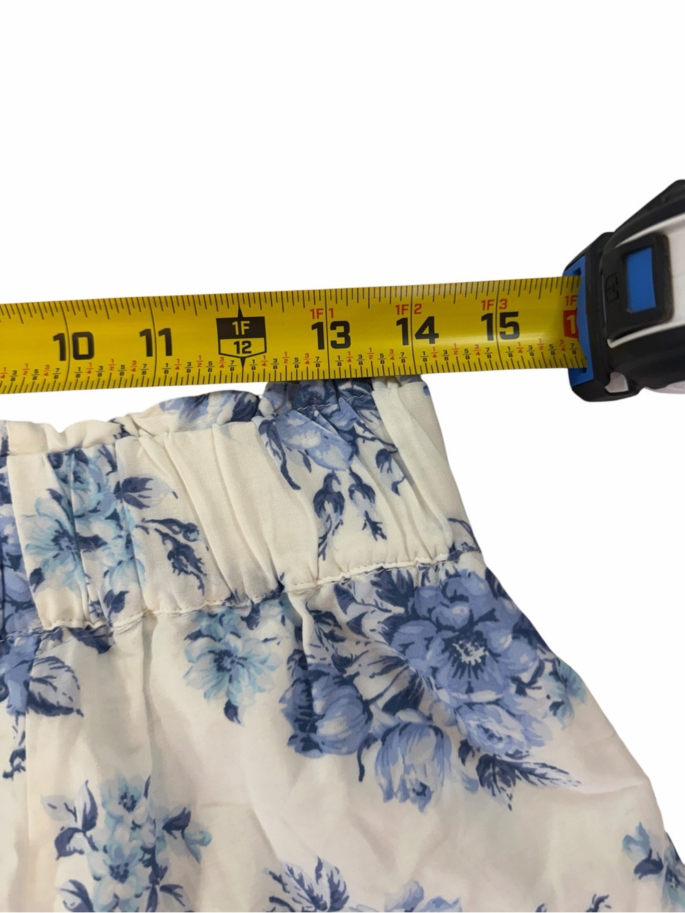 LOFT White Mini Skirt with Blue Floral Eyelet Hem - Picture 5 of 7